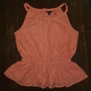 Nicole Miller Orange Lace Top